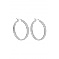 Simply Silver Sterling Silver 925 Flat Hoop Silver Earrings