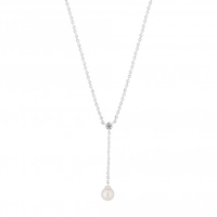 Simply Silver Sterling Silver 925 Freshwater Pearl Chain Drop Y Drop