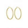 Simply Silver Sterling Silver 925 Gold Round Tubed Hoop Earrings