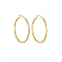 Simply Silver Sterling Silver 925 Gold Round Tubed Hoop Earrings