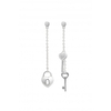 Simply Silver Sterling Silver 925 Heart and Key Chain Drop Earrings