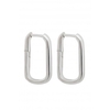 Simply Silver Sterling Silver 925 Mini Rectangle Hoop Earrings