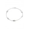 Simply Silver Sterling Silver 925 Organic Cubic Zirconia Station Bracelet