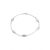 Simply Silver Sterling Silver 925 Organic Cubic Zirconia Station Bracelet