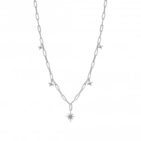 Simply Silver Sterling Silver 925 Paperlink Chain Celestial Necklace