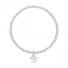 Simply Silver Sterling Silver 925 Paw Beaded Stretch Bracelet