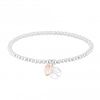 Simply Silver Sterling Silver 925 Polished Mini Tree of Love & Heart Stretch Bracelet