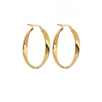 Simply Silver Sterling Silver 925 Polished Oval Twist Hoop Earrings