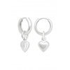 Simply Silver Sterling Silver 925 Puff Heart Mini Hoop Earrings