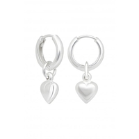 Simply Silver Sterling Silver 925 Puff Heart Mini Hoop Earrings
