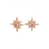 Simply Silver Sterling Silver 925 Rose Gold and Pink Star Earrings