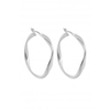 Simply Silver Sterling Silver 925 Round Wave Hoop Earrings