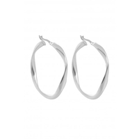 Simply Silver Sterling Silver 925 Round Wave Hoop Earrings