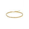 Simply Silver Sterling Silver 925 Small Diamond Cut Gold Rope Chain Bracelet