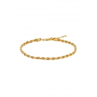 Simply Silver Sterling Silver 925 Small Diamond Cut Gold Rope Chain Bracelet