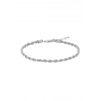Simply Silver Sterling Silver 925 Small Diamond Cut Rope Chain Bracelet