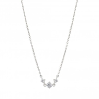 Simply Silver Sterling Silver 925 Solitaire Row Necklace