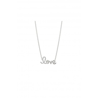 Simply Silver Sterling Silver 925 Texture Love Pendant Necklace