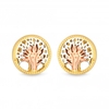 Simply Silver Sterling Silver 925 Tri Tone Tree of Love Stud Earrings
