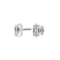 Simply Silver Sterling Silver 925 With Cubic Zirconia Baguette Mini Stud Earrings
