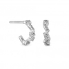 Simply Silver Sterling Silver 925 With Cubic Zirconia Fine Baguette Mini Hoop Earrings