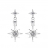 Simply Silver Sterling Silver 925 With Cubic Zirconia Starburst Drop Earrings