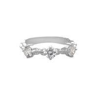 Simply Silver Sterling Silver 925 With Cubic Zirconia Tri Stone Detail Ring