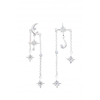 Simply Silver Sterling Silver Celestial Mismatch Drop Earrings