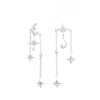 Simply Silver Sterling Silver Celestial Mismatch Drop Earrings