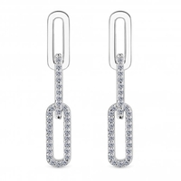 Simply Silver Sterling Silver Cubic Zirconia Link Drop Earrings