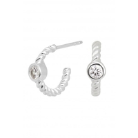 Simply Silver Sterling Silver Cubic Zirconia Mini Twist Earrings