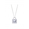 Simply Silver Sterling Silver Diamond Cut Heart Padlock Necklace