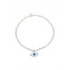 Simply Silver Sterling Silver Evil Eye Charm Bracelet