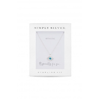 Simply Silver Sterling Silver Evil Eye Necklace - Gift Boxed