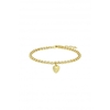Simply Silver Sterling Silver Gold Heart Shell Bracelet
