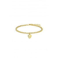 Simply Silver Sterling Silver Gold Heart Shell Bracelet