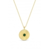 Simply Silver Sterling Silver Gold Malachite Pendant