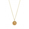 Simply Silver Sterling Silver Gold With Cubic Zirconia Diamond Cut Necklace