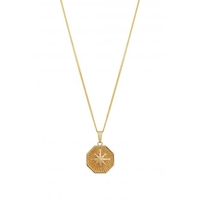 Simply Silver Sterling Silver Gold With Cubic Zirconia Diamond Cut Necklace