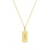 Simply Silver Sterling Silver Gold With Cubic Zirconia Rectangle Mystic Pendant
