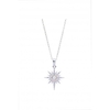 Simply Silver Sterling Silver Opal Starburst Necklace
