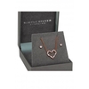 Simply Silver Sterling Silver Rose Gold with Cubic Zirconia Open Heart Set - Gift Boxed