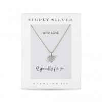 Simply Silver Sterling Silver With Cubic Zirconia Heart And Arrow Necklace - Gift Boxed