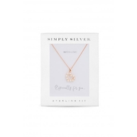 Simply Silver Sterling Silver With Rose Gold Pearl Heart Necklace - Gift Boxed