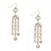 Solitaire Triple Row Gold Drop Earring
