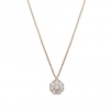 Sterling Silver 14ct Rose Gold Cubic Zirconia Baguette Halo Pendant Necklace