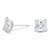 Sterling Silver 925 7mm Square Cubic Zirconia Studs