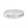 Sterling Silver 925 Cubic Zirconia Mini Triple Row Ring