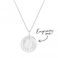 Sterling Silver 925 Cut Out Personalised Disc Pendant