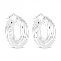 Sterling Silver 925 Polished Huggie Twist Tube Hoop